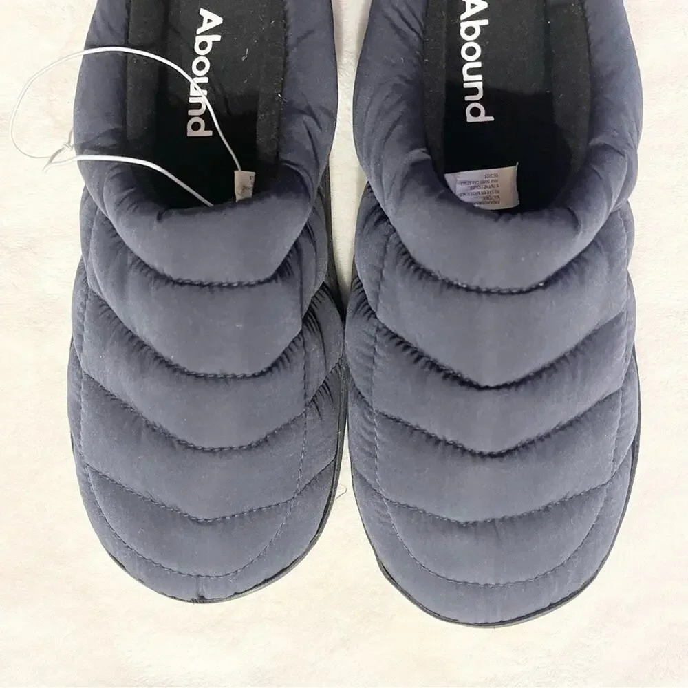 Abound Mens Nylon Closed Toe Indoor Outdoor Slippers Navy Blue Size 7/8‎ NWOT